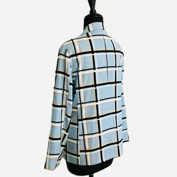 TopShop Blue Window Pane Plaid Blazer - Picture 4 of 13